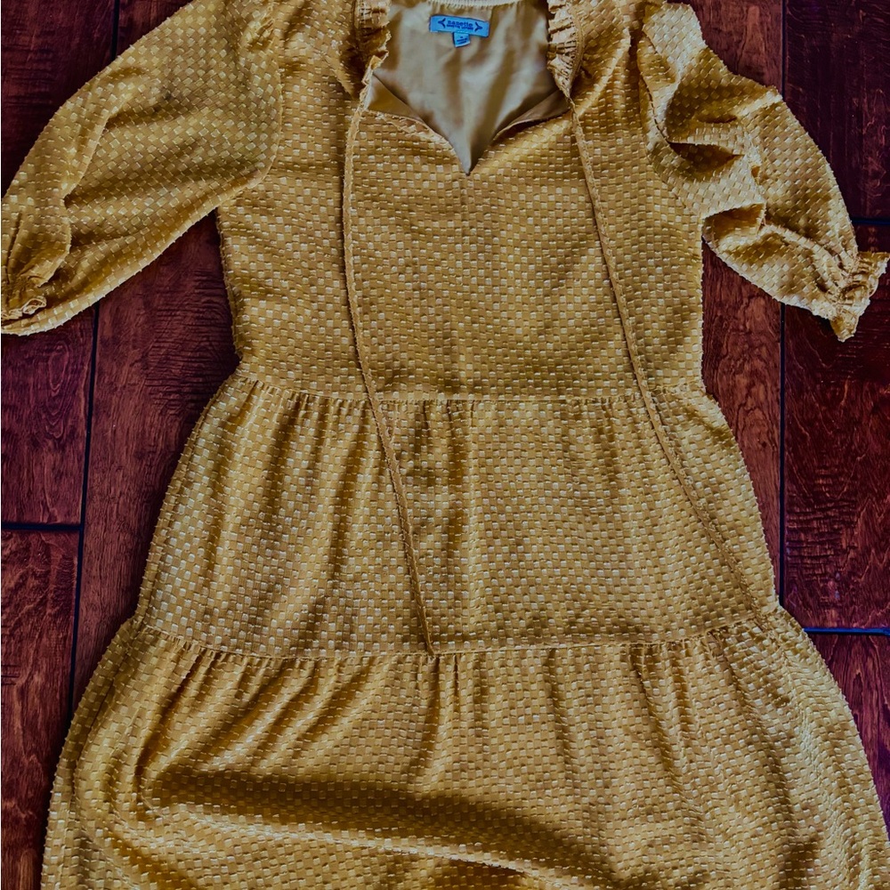 Nanette Lepore Yellow Tiered Ruffled Sundress